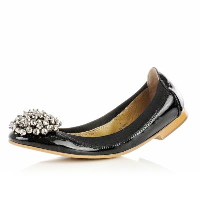 black beaded ballerina pumps 