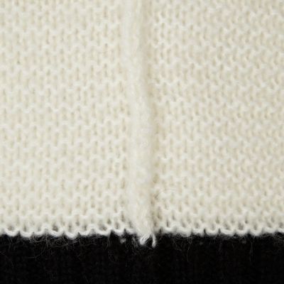 Cream colour block v neck jumper