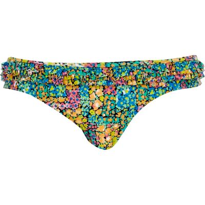 green floral print bikini briefs