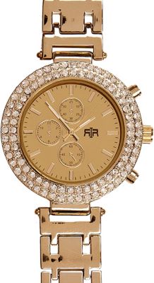 gold tone diamante watch