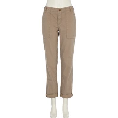 Light beige roll up trousers