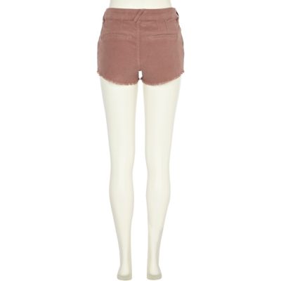 Pink cord shorts