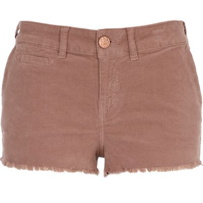 Pink cord shorts