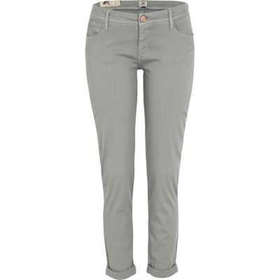 Grey low rise skinny trousers