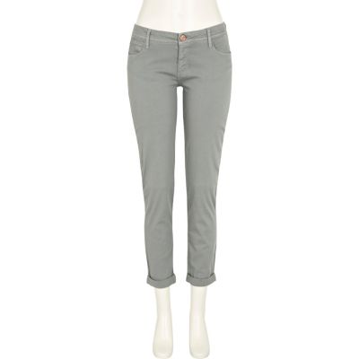 Grey low rise skinny trousers