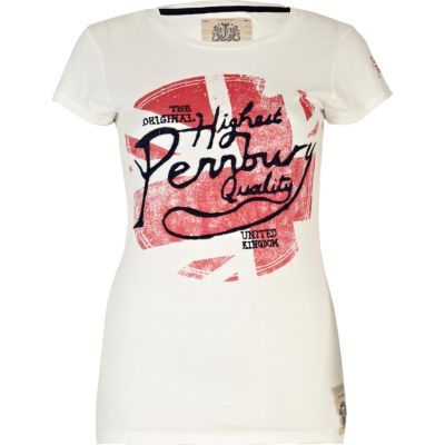 cream flag print pennbury t-shirt