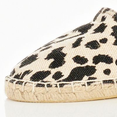 Black animal print espadrilles