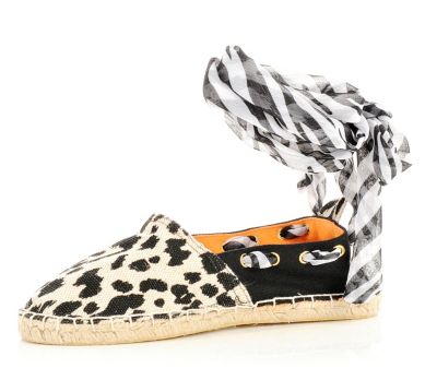 black animal print espadrilles