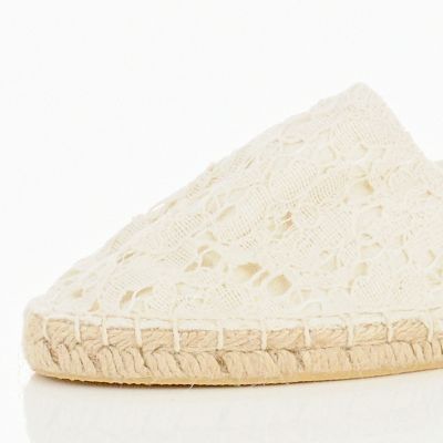 White tie up espadrilles