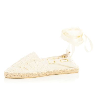 white tie up espadrilles