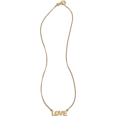 Gold tone love necklace