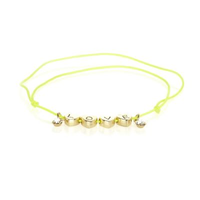 bright yellow love heart bracelet