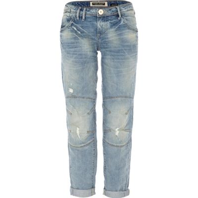 mid wash denim smith tapered boyfriend jeans