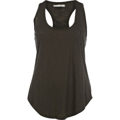 khaki racer back vest 