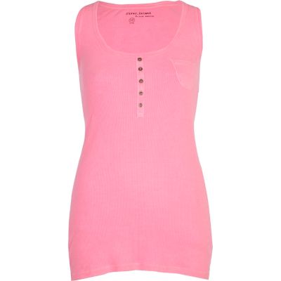 pink placket vest top