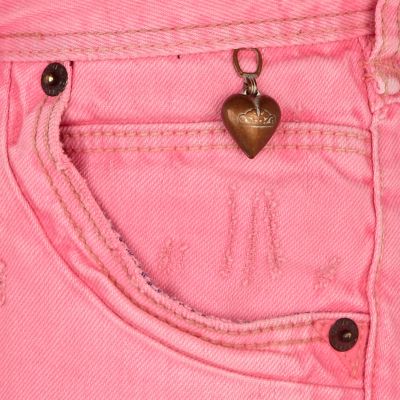 Pink fluorescent straight jeans
