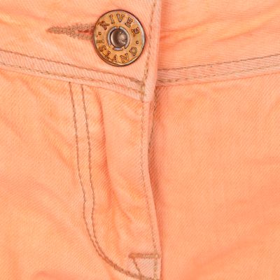 Orange fluorescent straight jeans
