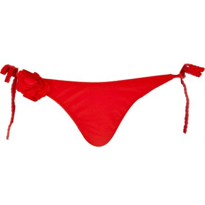 red flower bikini briefs