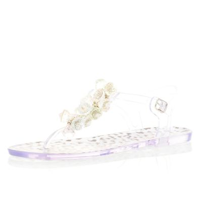 silver ball jelly sandals