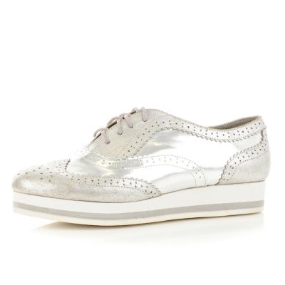 silver lace up brogues