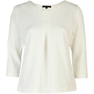 white ponte jersey top