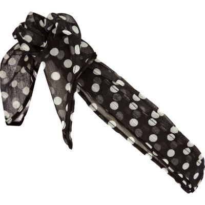 Black polka dot headband