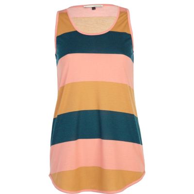 pink block stripe vest