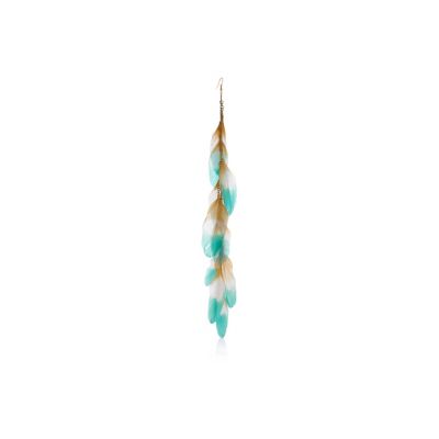 turquoise dip dye feather drop earrings