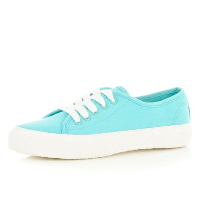 turquoise lace up plimsolls
