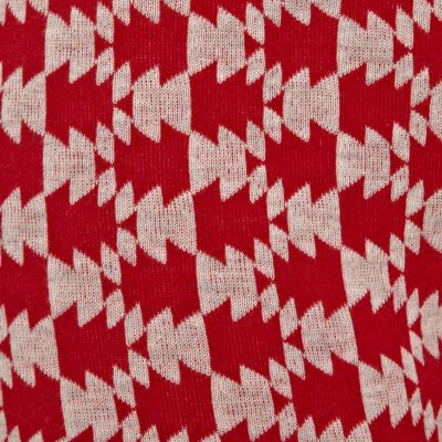 Red print jacquard shorts