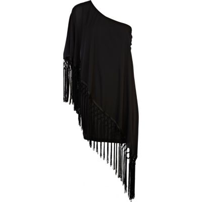 black fringe dress