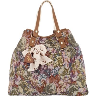 blue chelsea girl tapestry bag