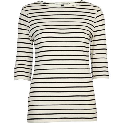 cream stripe top