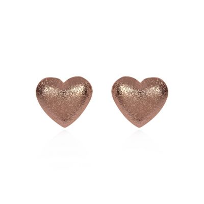 light orange heart stud earrings