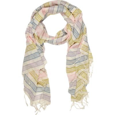 cream stripe scarf