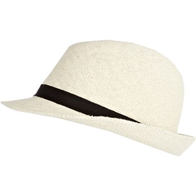Cream trilby hat