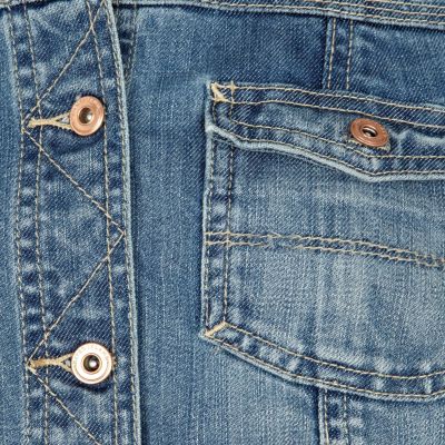 Mid wash denim crop jacket