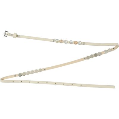 light beige gem super skinny belt