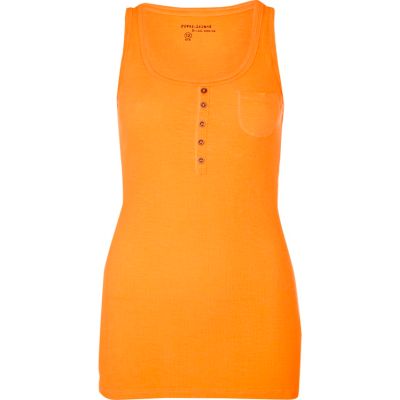 bright orange placket vest top