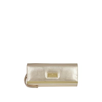 gold fold over clutch bag