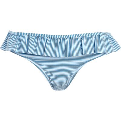 blue stripe frill bikini briefs