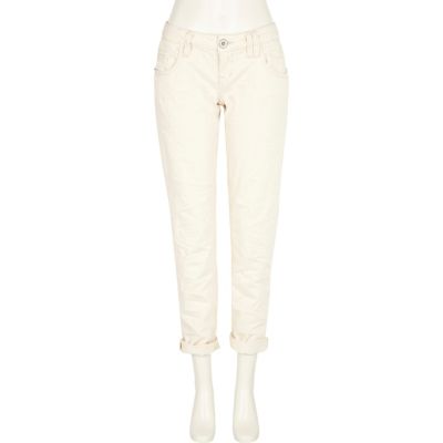 Beige organic boyfriend jeans