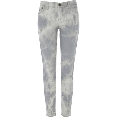 grey tie dye super skinny jeans