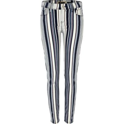 white stripe super skinny jeans