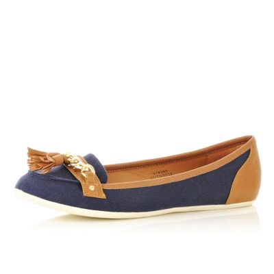 navy chain loafers