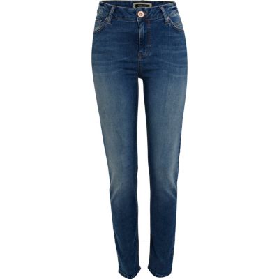 mid wash denim lana high waisted jeans
