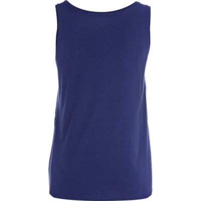 Blue boat print woven back vest
