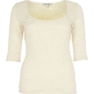 cream lace top