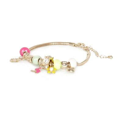 gold tone charm bracelet