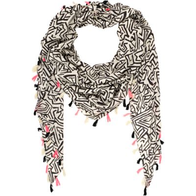 black tribal print scarf